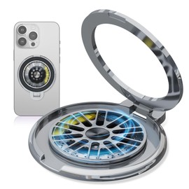 YG Culture Fidget Spinner Stress-Relief Cell Phone Holder,Rotating Spinner Magnetic Phone Mount,Cell Phone Stand,Adjustable Cell Phone Grips (Silver)