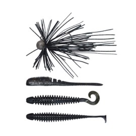 Daiwa Small Rubber Jig SS Direct Pack, 0.1 oz (2.5 g), Black Green Flake