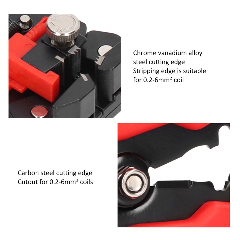 8in Automatic Crimper Plier Wire Cutter Stripping Tool Manual Multifunction