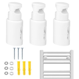 Set of 3 Radiator Brackets, Adjustable Holder for Bathroom Radiators, Radiator Console, Radiator Wall Mount, Radiator Mount, Bathroom Radiator Holder for Straight or Curved Bathroom Radiators