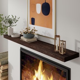 Axeman Floating Shelves, 8 Inch Deep Rustic Solid Wood Wall Shelves for Storage, Wall Mounted Display Shelving with Invisible Heavy-Duty Metal Bracket, 48" W x 8" D x 1.6" H, Rustic Brown