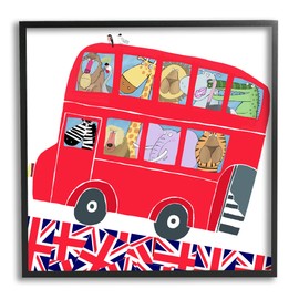 Stupell Industries UK Travel Animal Bus Framed Giclee Art by Carla Daly