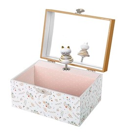 Trousselier 6260120 Children's Cat Music Box with Music and Dancing Figure Music Box Jewellery Box