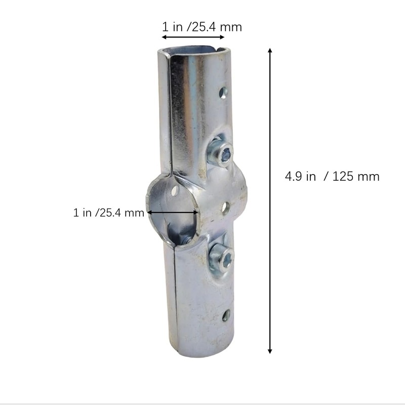 180 Degree Structural Pipe Connector, 1" Stainless Steel Rail Clamps,