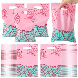 Eccliy 30 Pcs Birthday Party Favors Bags Cartoon Candy Gift Bags for Theme Party Decorations Goodie Supplies(Pink Spider)