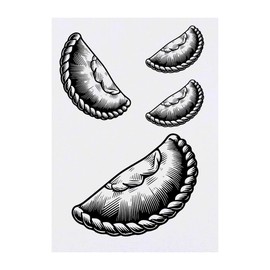 4 x 'Cornish Pasty' Temporary Tattoos - Water Resistant, Skin-Safe, Non-Toxic Transfers, Mixed Sizes (TO00074136)