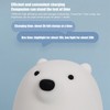 LED Night Light Cartoon White Bear Baby Pat Light USB