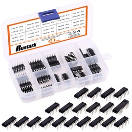 Rustark 40 unidades de 20 tipos 74HCxx y 74LSxx Series Logic IC, chip de circuito integrado de alta velocidad de baja potencia con estuche de tienda