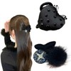 Small Hair Claw Clips for Women - Black Hair Clips