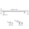 sourcing map T Bar Pull Handle, 14"(350mm) Length 10mm Dia