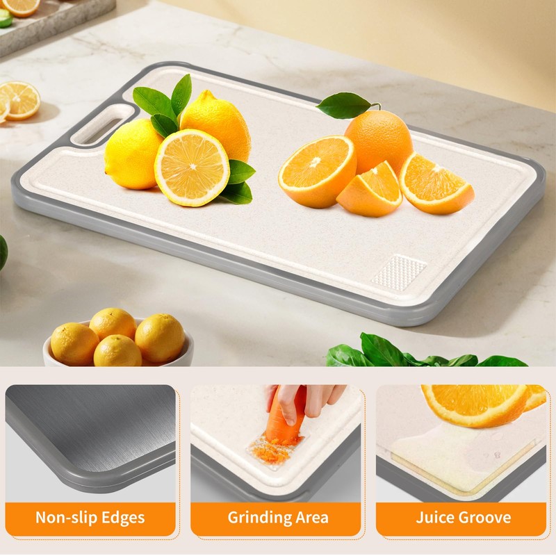 Infumm Titanium cutting boards for Kitchen,Double Sided Food Grade,Pure Titanium