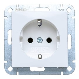 OPUS® 55 Earthing Contact Socket Premium without Touch Protection Colour Polar White