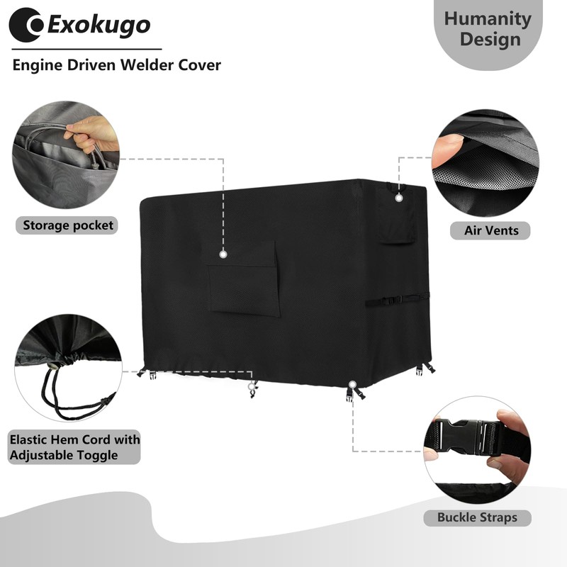 Engine Driven Welder Cover,Heavy Duty 600D Waterproof Welder Machine Cover