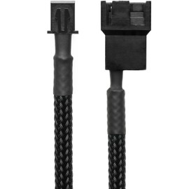 CRJ Mini 2-Pin Fan Adapter Cables (2-Pack) - 4-inch (10cm), Black Sleeved - Connect 3-Pin & 4-Pin PC Fans to Mini 2-Pin JST XH 2.5mm Headers