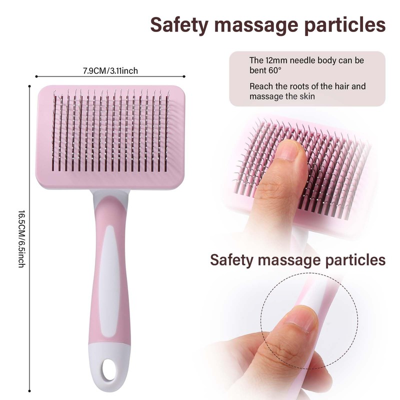 Vinabo Cat Brush,Dog Brush Cat Grooming Comb,Self Cleaning Pet Slicker