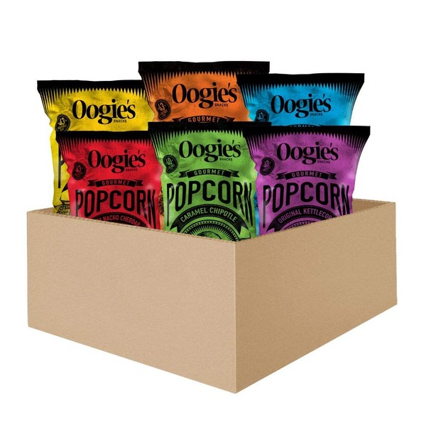 Oogie’s Gourmet Popcorn - Variety Pack, 1 bag of all flavors (Caramel Chipotle currently unavailable), 4.25 Oz bag (Pack of 6)