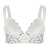 Women’s Nursing Bra,Front Pre Opening Buckle Non Wire Cotton Lace