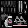 EBANKU 100PCS Nail Dual Forms Tips with 75ml Slip Solution,