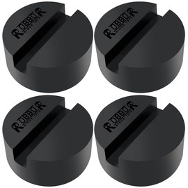 Robbor Rubber Jack Pad 3-Ton Capacity with Dia 2.9inch and 0.4inch Slotted Jack Pads Heavy Duty Floor Jack Pads Protect Your Car Pinch Welds, Paint, and Metal Universal fit For Most Jacks and Vehicles