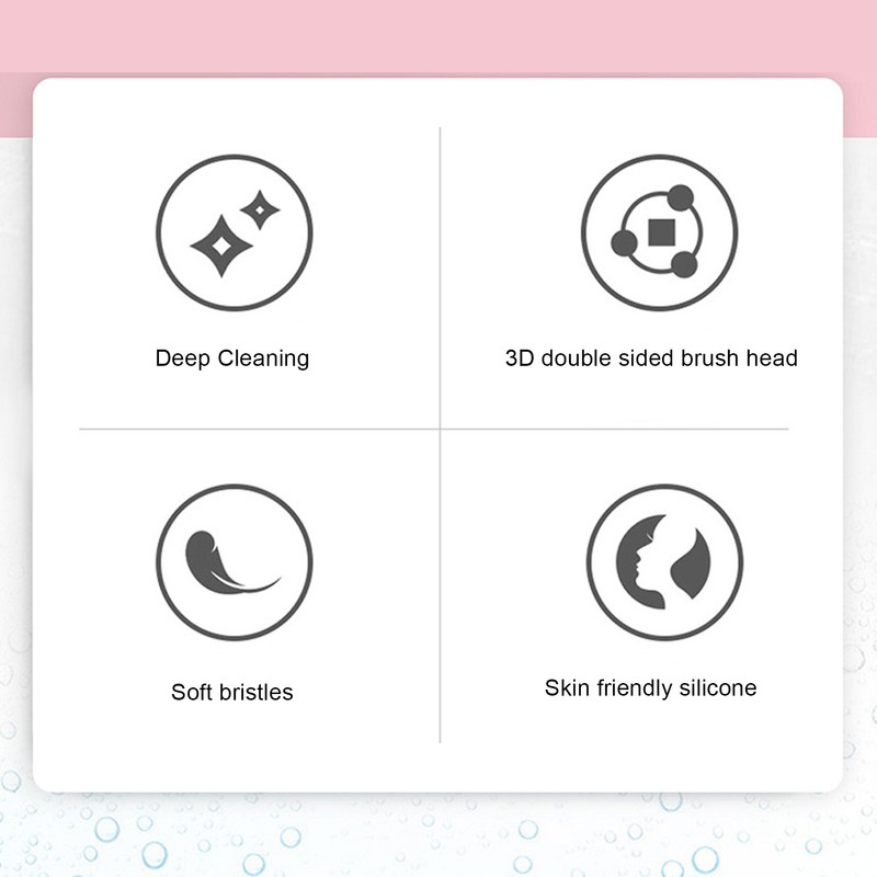 3pcs Facial Cleansing Brush Deep Cleansing Exfoliation Removing Blackhead Massaging