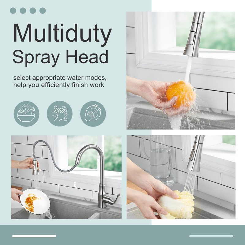 APLusee Kitchen Faucet Sprayer Head Pull Down, 2 Modes Pull