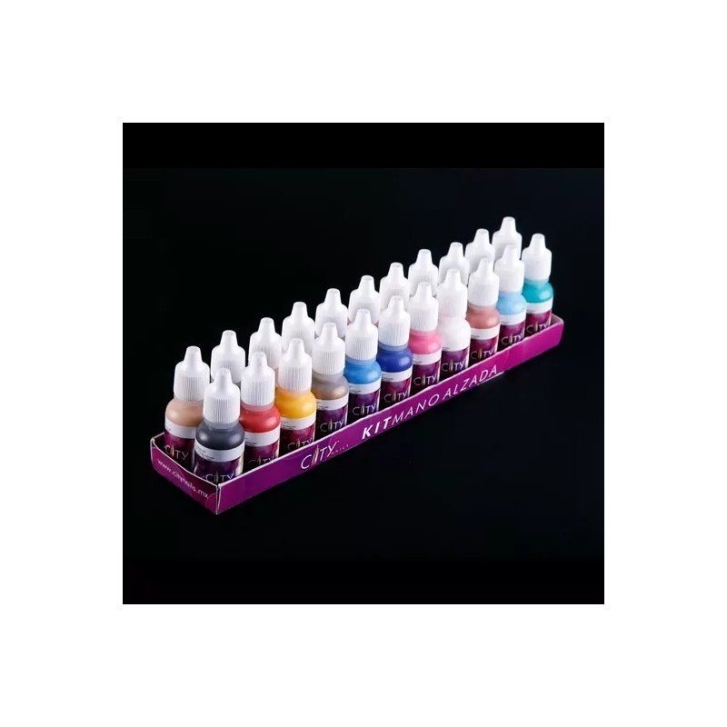 City Nails Kit Para Decoracion Mano Alzada 22 Pzs ,