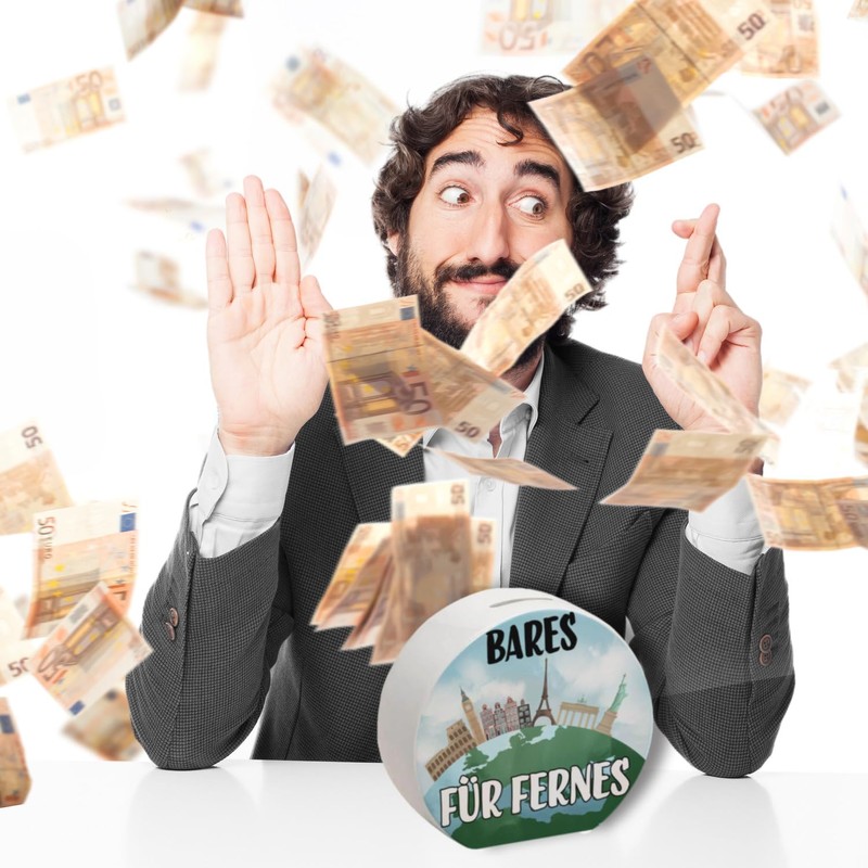 Bares für Fernes Money Box with Travel Motif and Attractions