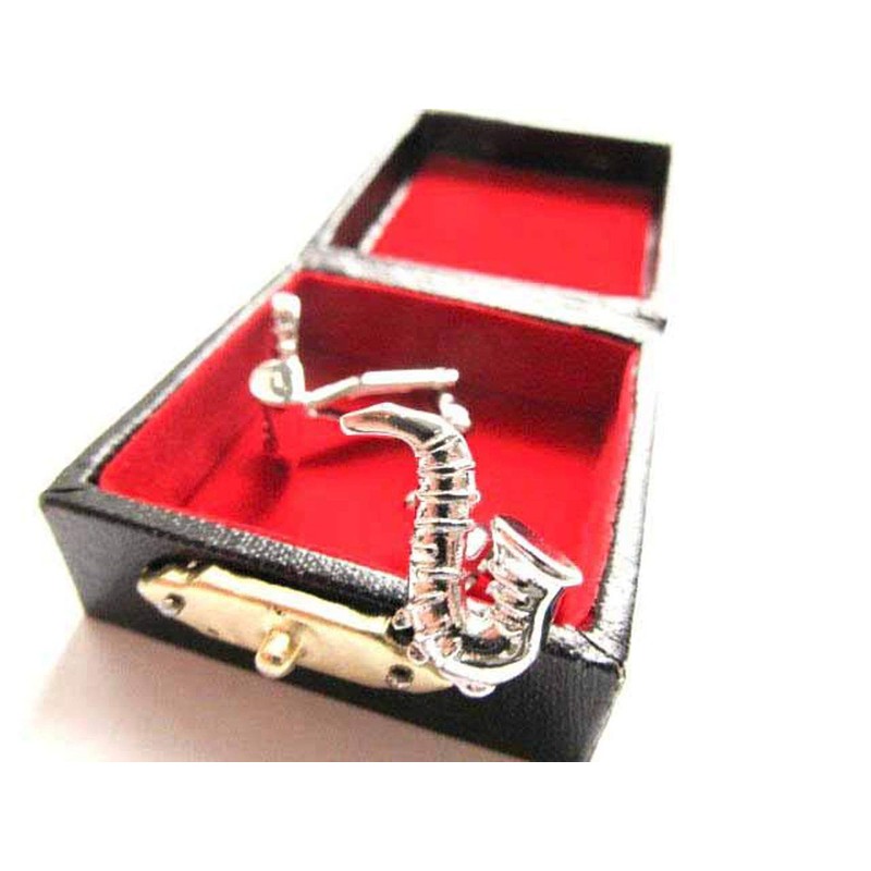 Miniblings Saxophone Cuff Links Cufflinks Buttons + Box Saxophone Sax