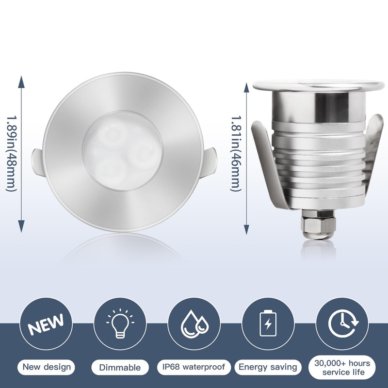 Gardencoin LED Underwater Pool Lights, 12V Micro Low Voltage Submersible