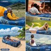Mosoyolo Inflatable Lounger Air Sofa with Sun Shade Cover Waterproof