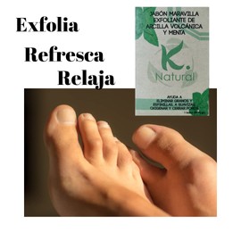 Jabon Exfoliante de Arcilla Volcanica y Menta Para Pies Relajante y Refrescante