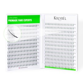 KOLYBEL 500 Premade Fans Eyelash Extensions 9D 0.07 Promade Wispy Lash Extensions 8-15mm Mixed Length C Curl Pointed Thin Base Handmade Volume Premade Lash Extensions Fans(9D,0.07-C-8-15mm)