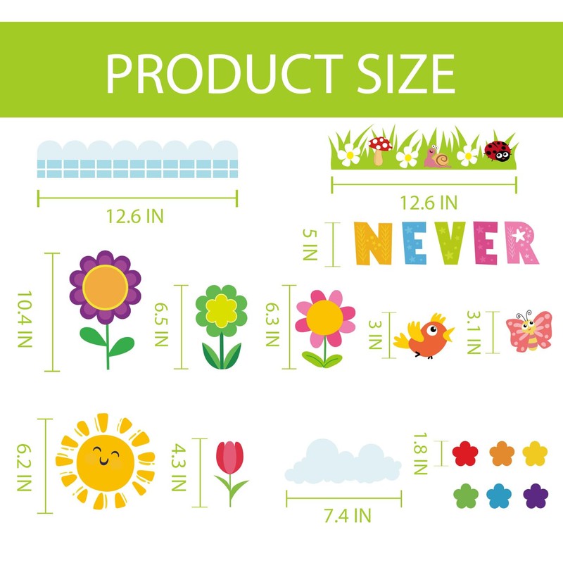 Spring Bulletin Board Decorations - 168Pcs Spring Classroom Decorations Spring