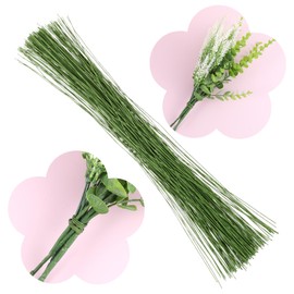 200Pcs Floral Wire 26 Gauge Crafts Wire Bendable Green Florist Flower Stems Floral Wire for Crafts DIY Bouquet Flower Arrangement Supplies Wreath Making 14 Inch