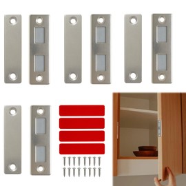 Girihe 4 Pairs Magnetic Catches for Cupboards, Magnetic Wardrobe Door Closers Door Magnets Stick on, Magnet Lock for Cabinet Magnet Furniture Closet Cupboard Dor Closing