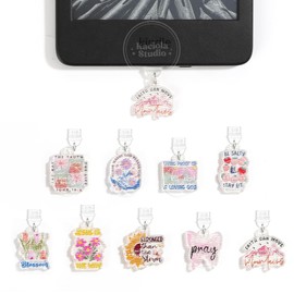 KACIOLA STUDIO 9 PCS Charms for Kindle, God Theme Dust Plug Charm Type C for E-Reader, Compatible with TypeC/USB C Charging Ports Design for Kindle/Phone (God)