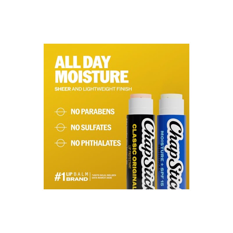 ChapStick- Bálsamo labial original, paquete de 4 1 humectante bálsamo