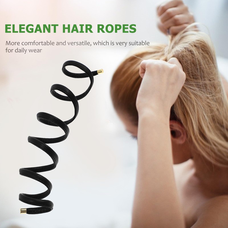 FRCOLOR Spiral Lock Hair Tie Dreadlock Accessory PU Leather Long