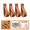 Angoily Curtain Rod Leather Strap Holder, 4 PCS Brown Leather