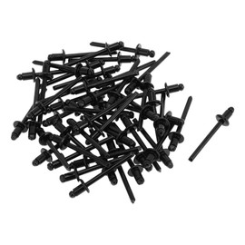 TUCKBOLD Dome Head Large Flange Blind Rivets Black 50 Pcs 4.8mm Grip Diameter 6mm Grip Length 9.5mm Flange Diameter Iron