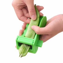 Runner Bean Slicer and Stringer UK,Mini Runner Bean Cutter, and Stringer for Vegetable, Multi-Functional Pepper Green Bean Slicer (Green)
