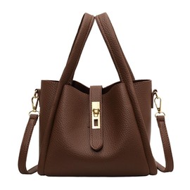 Huwzder Women Trendy Bucket Bag Vintage Elegant Crossbody Bag Vegan Leather Tote Bag Hobo Shoulder Handbags Cluth Purse (Coffee)