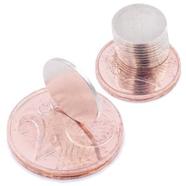 Brudazon 10 Mini Disc Magnets 12 x 1 mm N52 Strongest Level Neodymium Magnets Ultra Strong Power Magnet for Model Making, Photo, Whiteboard, Notice Board, Fridge, Crafts, Magnetic Disc Extra Strong