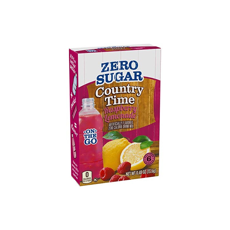 Country Time Sugar-Free Raspberry Lemonade Drink Mix (6 On-the-Go Packets)