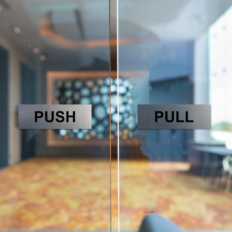 All Quality Classic Horizontal Push Pull Door Signs - Easy