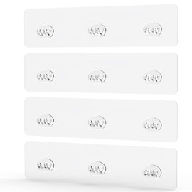 Jovware Shower Caddy Adhesive Replacement Stickers, Adhesive for Shower Caddy, Shower Shelf Adhesive Replacement, Shower Caddy Sticky Pads, Adhesive for Shower Shelves 4 Pack 3 Hooks 12"