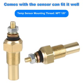 WATERWICH Water Temperature Gauge Water Temp Thermometer Meter Kit 104-302℉ DC12V 2inch 52mm with Thread NPT 1/8" Sensor for Car Truck Vehicle Automotive