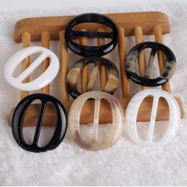 6 Pcs 2inch Simple Oval Shape Plastic Scarf Ring Fashion Scarf Button Silk Scarf Jewelry Accessories Clothing Knotting Clasp Ring Wrap Holder for Scarf T-Shirt Shawl Waist Belt Buckle (Random)