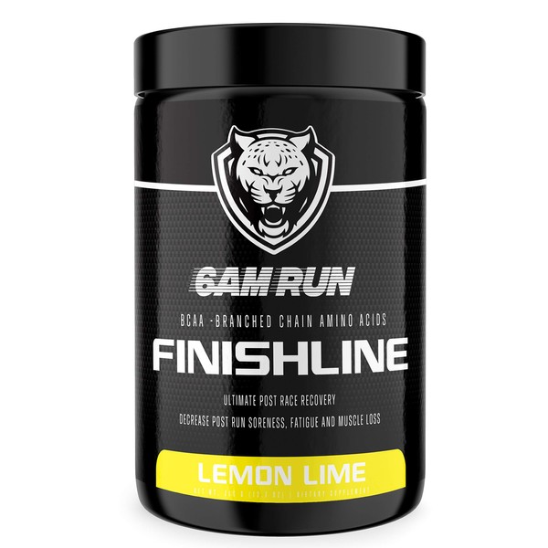 6AM Run Finishline - Amino Energy Powder - Post Run Recovery Drink - Branch Chain Amino Acids Powder - Heal and Recovery Powder - Keto Post Workout Powder - Lemon Lime BCAA Powder - 50 Scoops