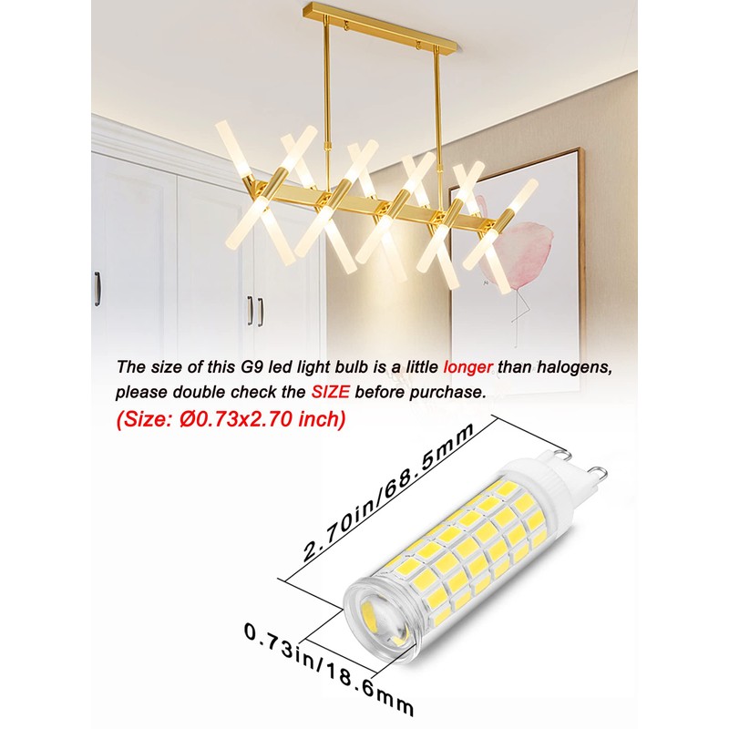 Ziomitus G9 Led Bulbs 75W 80W 100W Replacement 4000K Natural